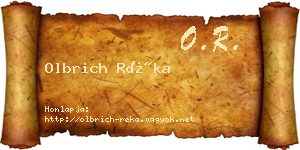 Olbrich Réka névjegykártya